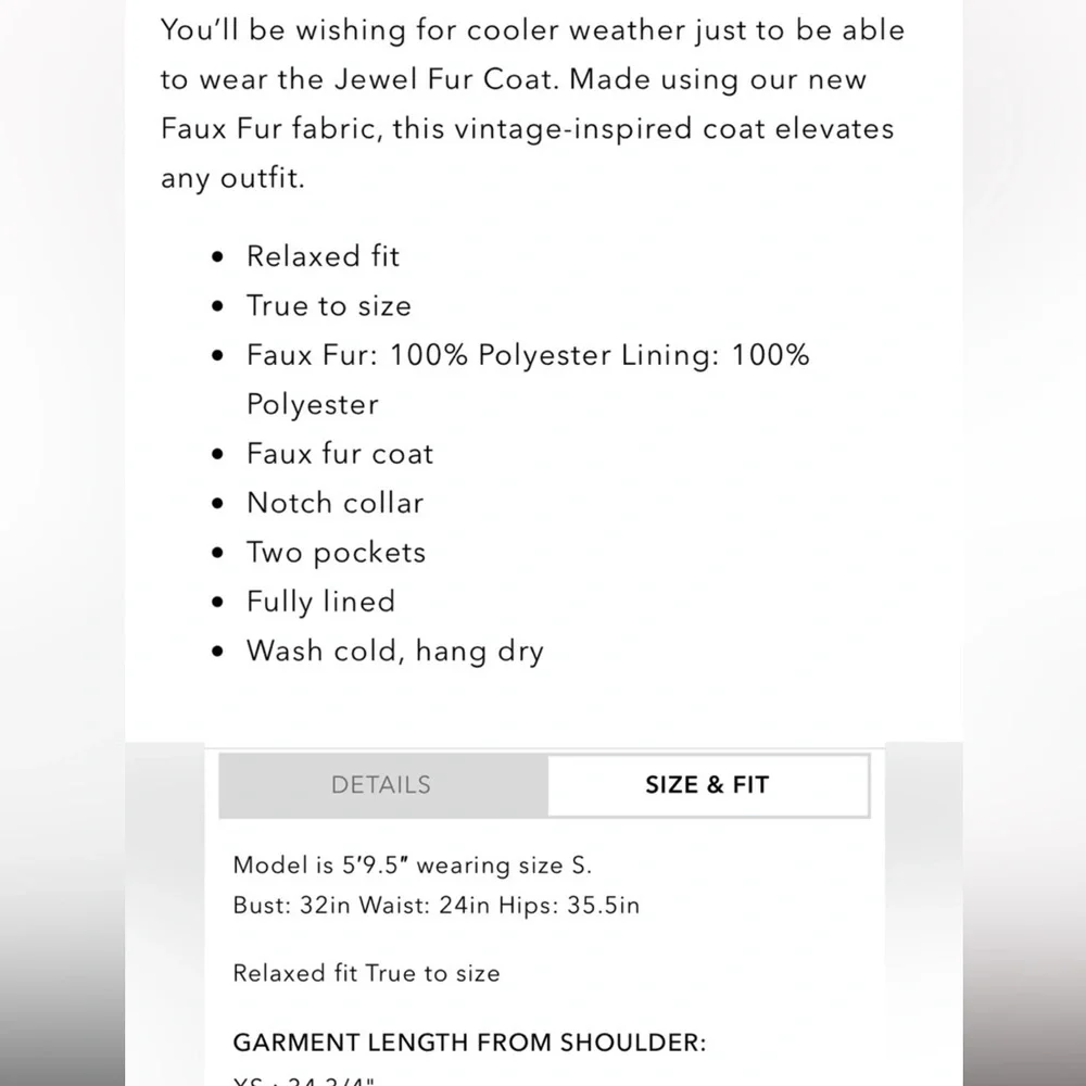 🧋NWOT Z SUPPLY COZY SUPER SOFT BEIGE NEUTRAL JEWEL FAUX FUR COAT - Picture 5 of 12